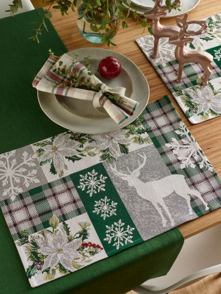 Gobelin Mitteldecke X-MAS LODGE