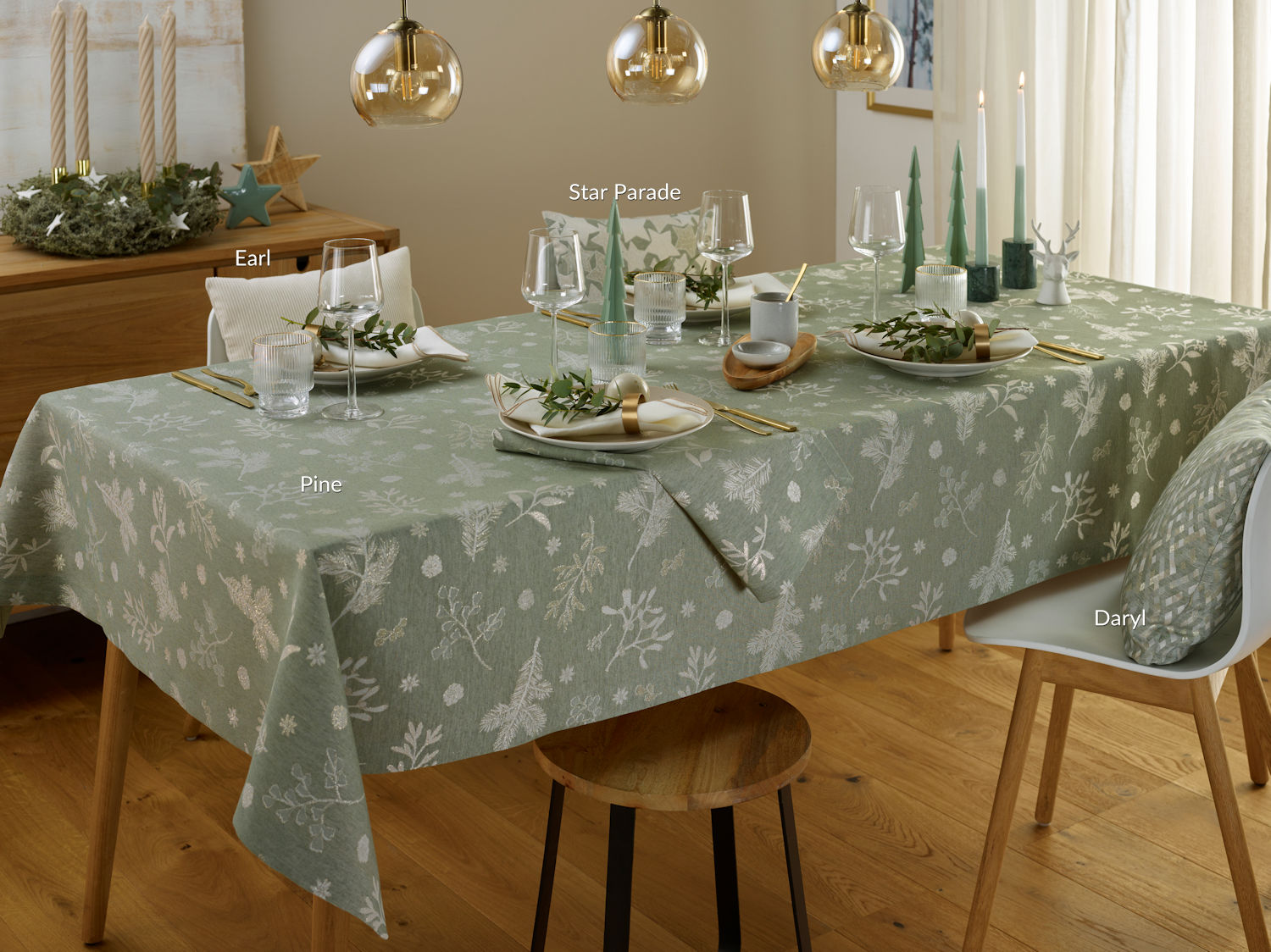 Tischläufer PINE mit Glanzeffekten für alle Festivitäten von Sander - Made  in Germany | Sander Tischwäsche